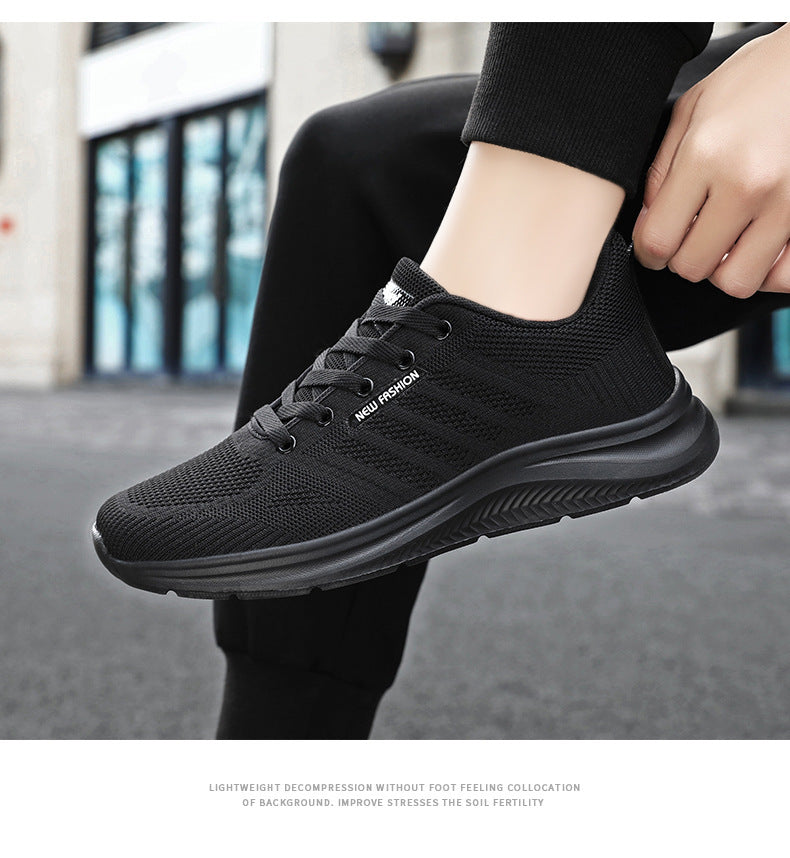 Men's Shoes 2026 Summer Running Shoes Cross-Border Wholesale Single Shoes Korean Style Soft Sole Breathable Sports Shoes