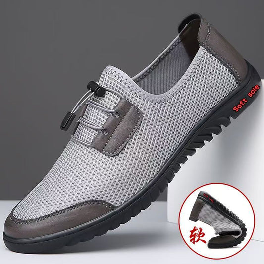 2026 Summer Men's Shoes New Sports Casual Shoes Lightweight Breathable Mesh Shoes Non-Slip Soft Sole Driving Shoes Slip-On