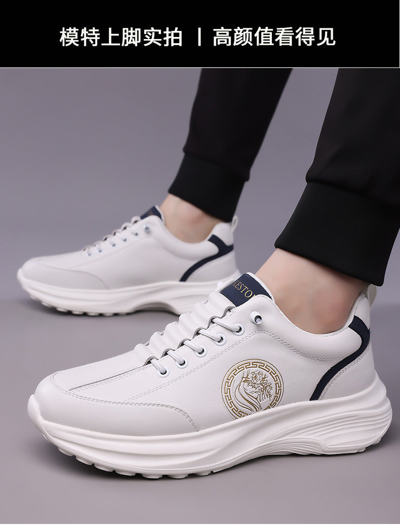 Men's Sports Shoes 2026 New Trendy Genuine Leather Lightweight Soft-Soled Soft-Surface Casual Shoes for Male Students Running Outdoor Men's Shoes