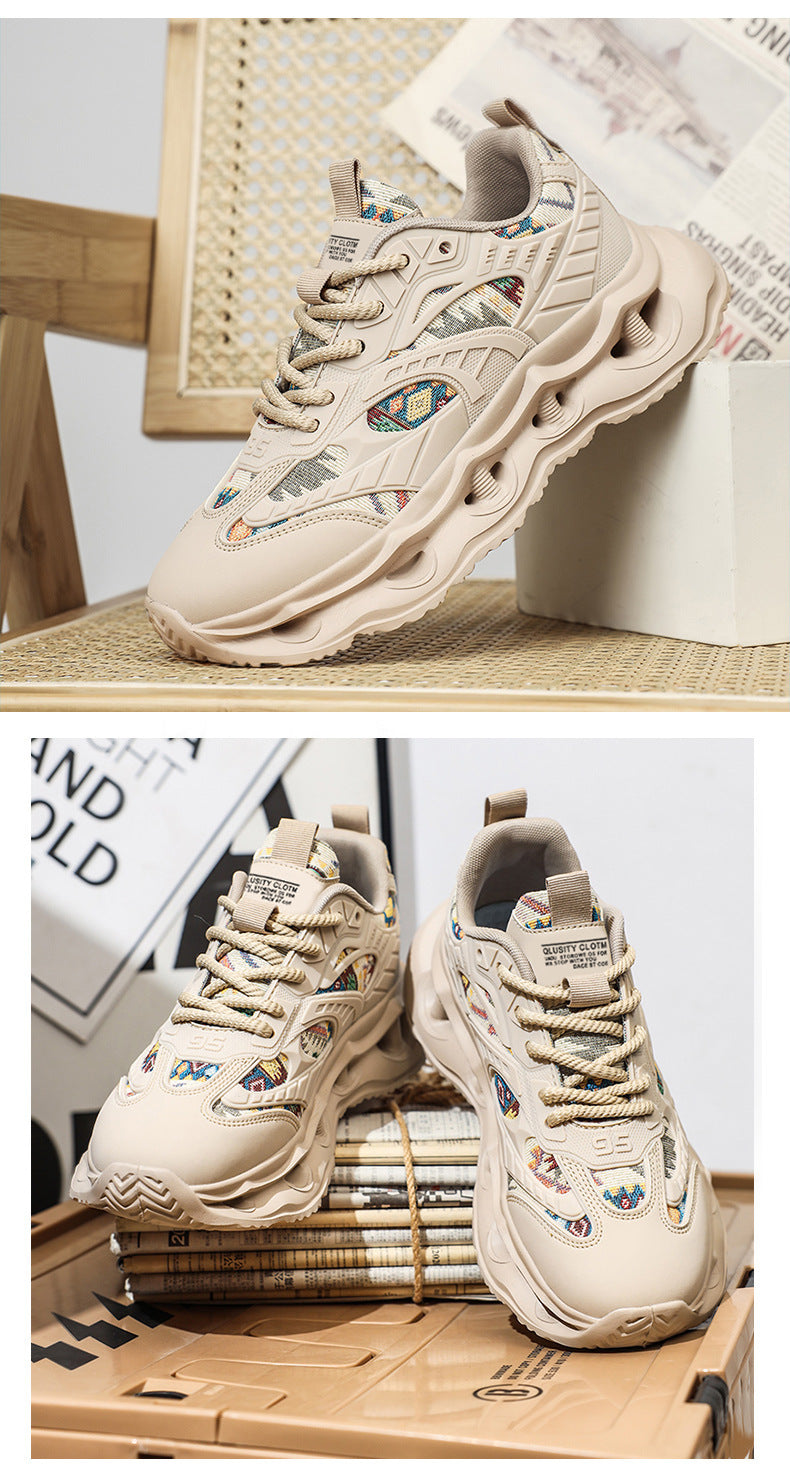 Men's Shoes 2026 New Spring Breathable Trendy Sports Casual Running Shoes for Teenagers Shock-Absorbing Height-Increasing Dad Sneakers