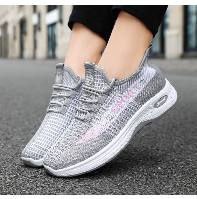 Sports Shoes for Women, Summer New Breathable Mesh Shoes, Fly-Knit Soft-Soled Running Shoes, Comfortable and Not Tiring for Feet, Casual Women's Shoes