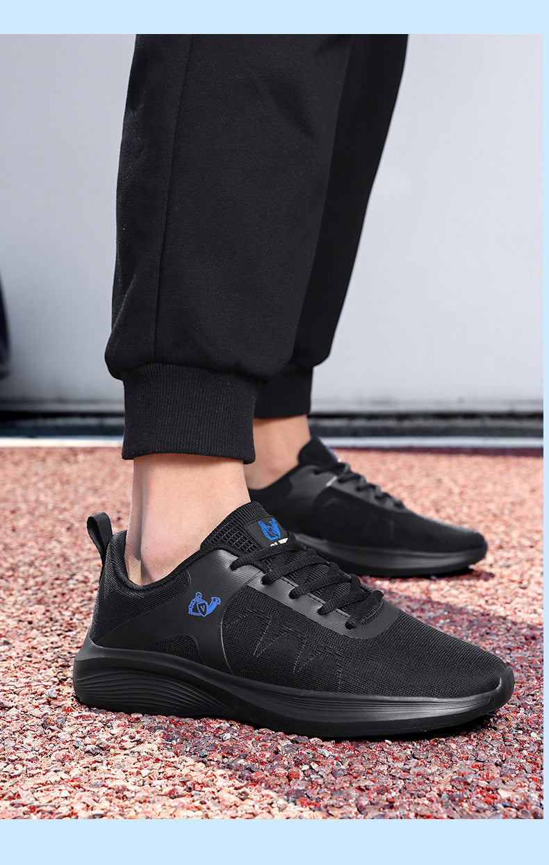 Large Size 45 New Breathable Lightweight Men's Running Shoes, High-End Trendy White Sneakers, Fashionable Sports Running Shoes