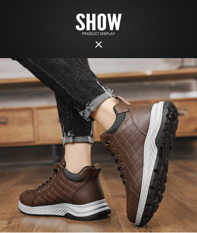 Casual Sports Leather Shoes Men's 2025 New Soft Sole Non-Slip Wear-Resistant Lightweight Fashionable Breathable Forrest Gump Shoes sneaker