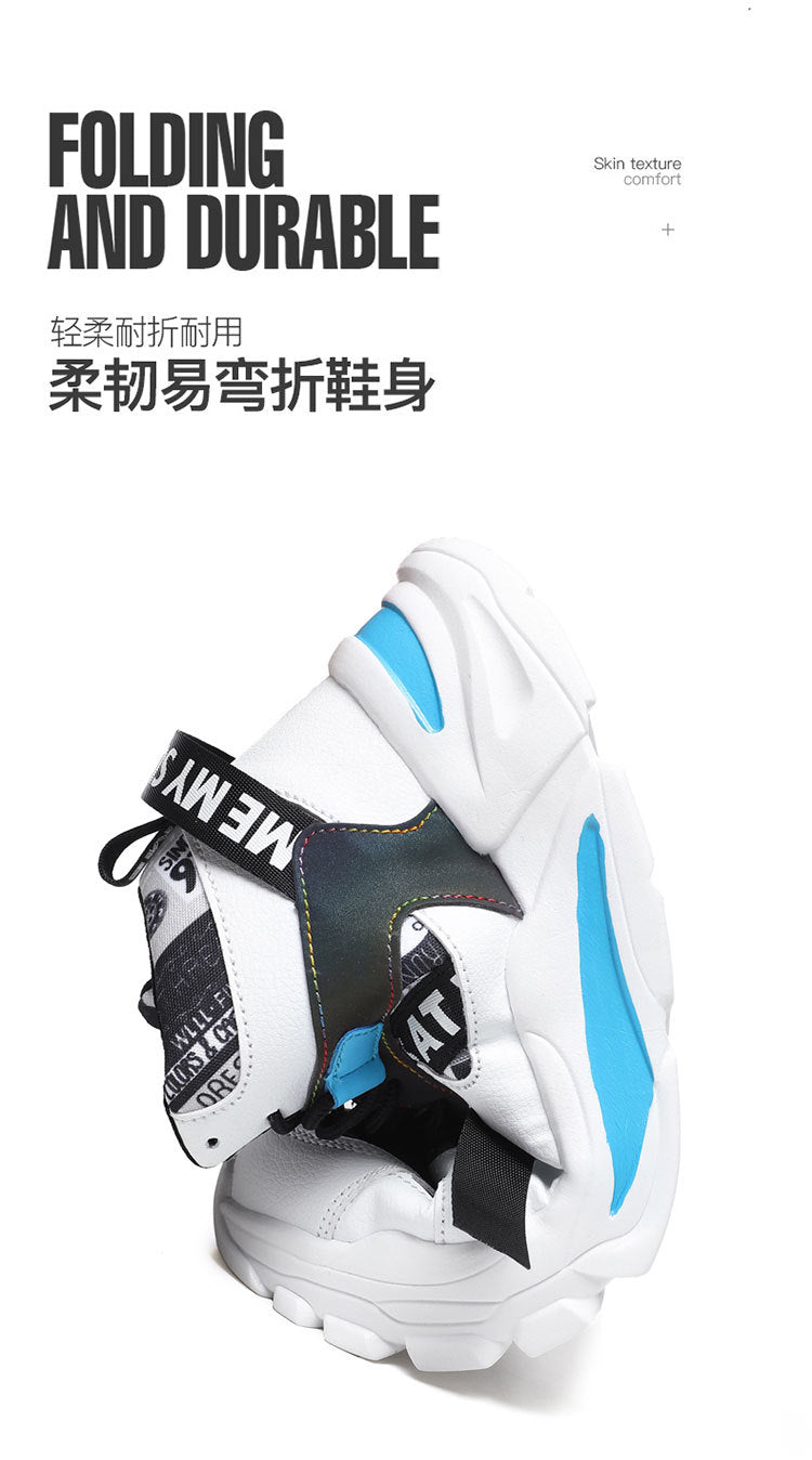 2024 New Fashionable Shoes Distinctive Autumn High-top Shoes Autumn and Winter Men's Shoes High-top Board Shoes Korean Fashionable Running Shoes for Students