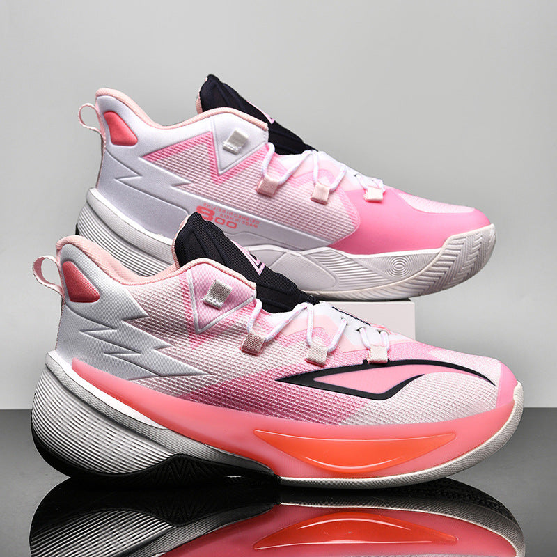 Basketball Shoes Men's and Women's Non-slip Wear-resistant Practical Training Shoes Mesh Breathable Running Sneakers for Teenagers and Students