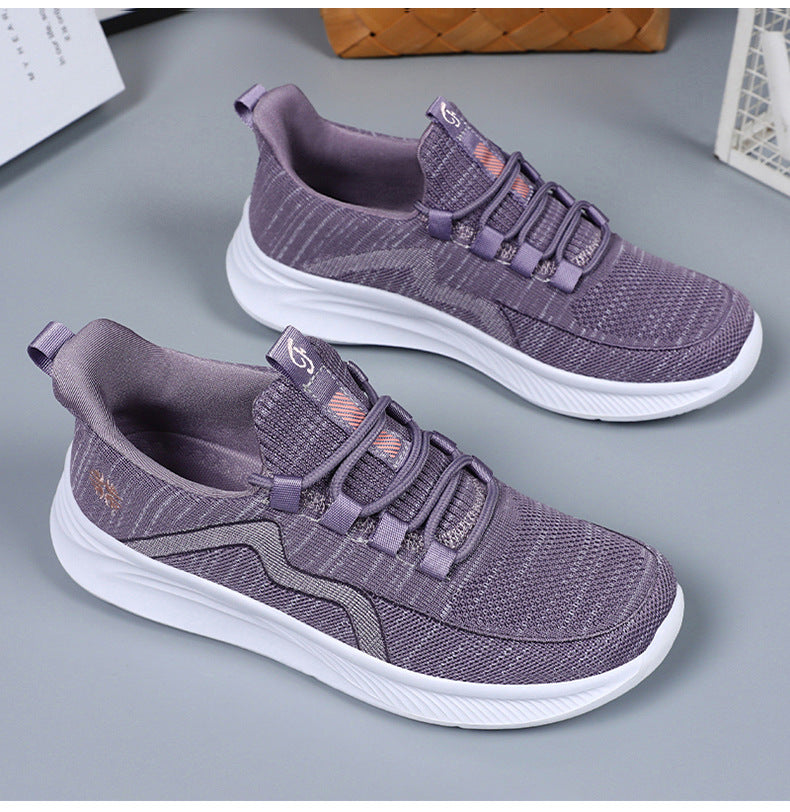 Summer New Style Walking Shoes, Shallow-Mouthed Women's Shoes, Casual Running Shoes, Comfortable Mom Shoes, Breathable Middle-Aged and Elderly Sports Shoes