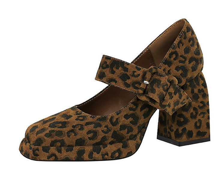 BIGTREE shoes Spring Chunky Women Pumps Belt buckle High Heels Square headed platform heels Suede Block Heels Ladies shoes New