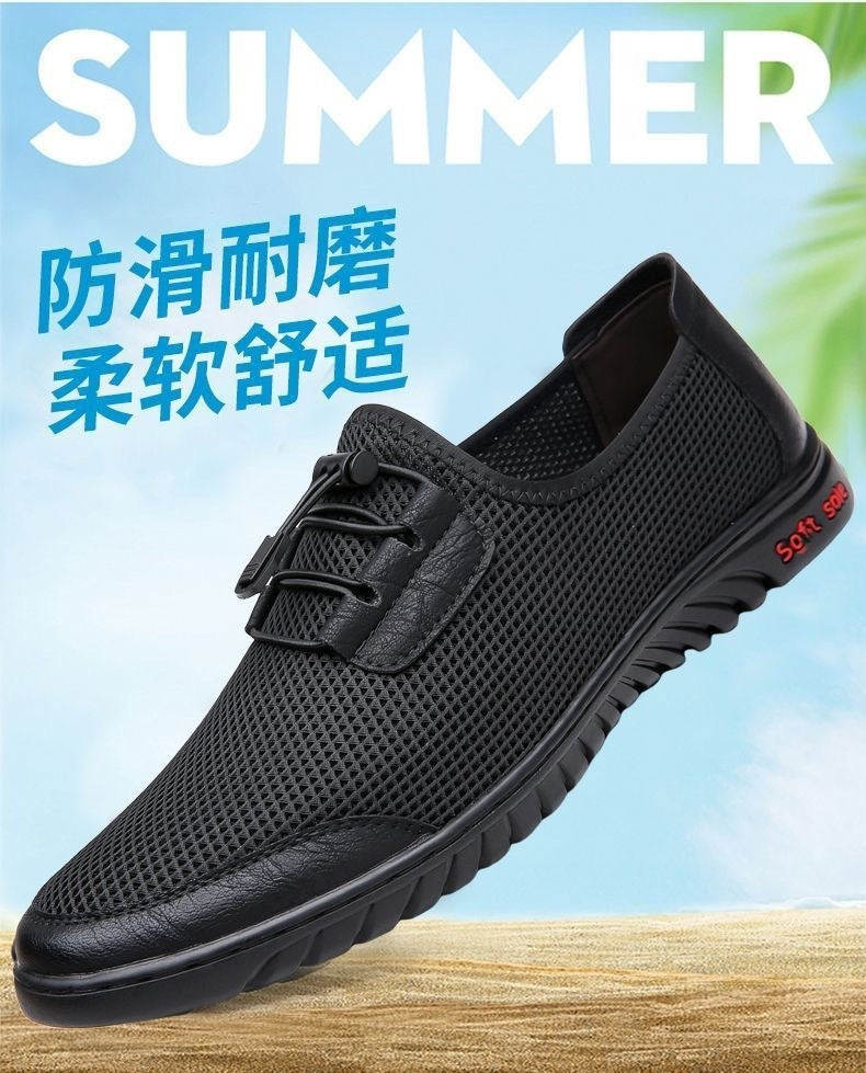 2026 Summer Men's Shoes New Sports Casual Shoes Lightweight Breathable Mesh Shoes Non-Slip Soft Sole Driving Shoes Slip-On