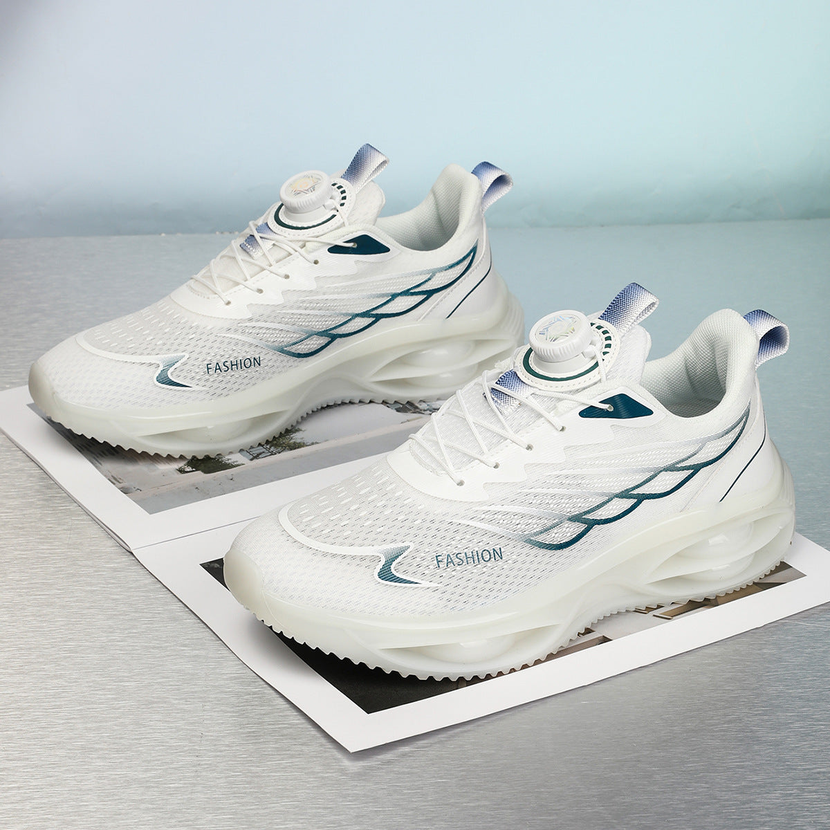 Men's Shoes 2025 New Autum Breathable Running Shock-Absorbing Trendy Shoes Swivel Buckle Mesh Casual Shoes Youth Sports Trend