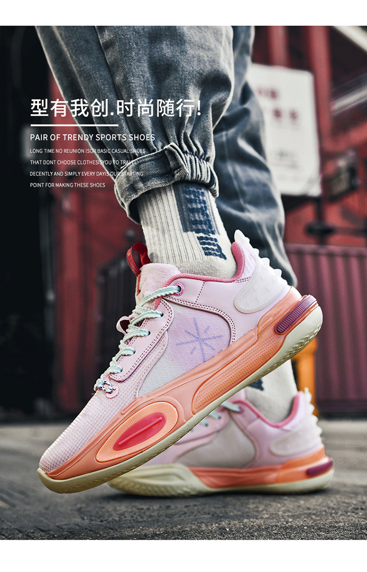Basketball Shoes Men's New Breathable Non-slip Shock Absorption Wear-resistant Rebound Practical Training Shoes Sports Shoes for Young Students
