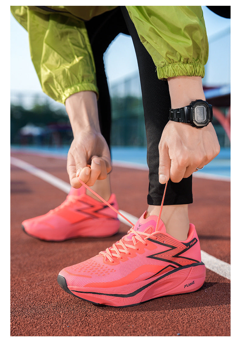 Marathon Carbon Plate Running Shoes for Men and Women, Ultra-Light Shock-Absorbing Shoes for Junior High School Students, Physical Testing Competitions, Racing Professional Sports Shoes, Lightweight