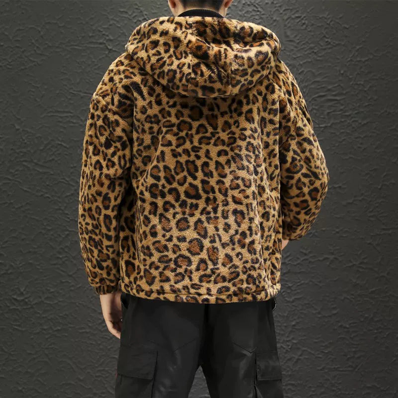 2025 Fall/winter Leopard Print Jacket Loose and Comfortable Cotton-padded Jacket Fashion Men's and Women's Autumn Warm Jacket