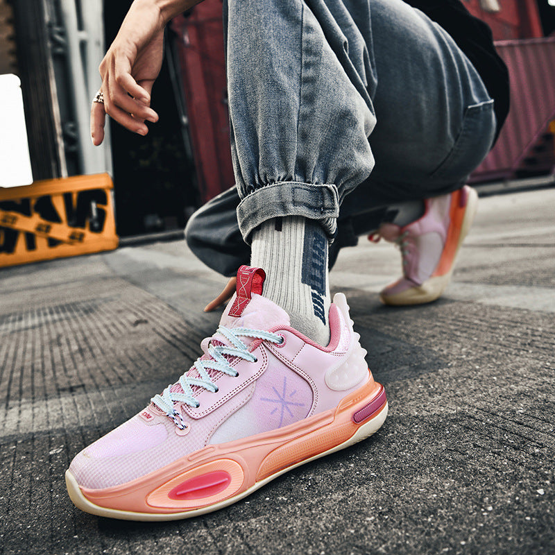Basketball Shoes Men's New Breathable Non-slip Shock Absorption Wear-resistant Rebound Practical Training Shoes Sports Shoes for Young Students