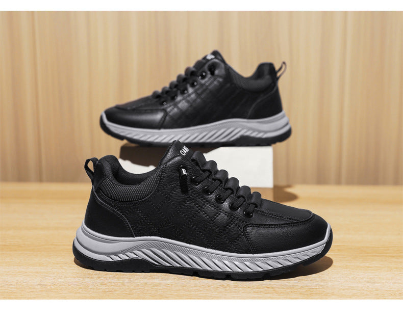 Casual Sports Leather Shoes Men's 2025 New Soft Sole Non-Slip Wear-Resistant Lightweight Fashionable Breathable Forrest Gump Shoes sneaker