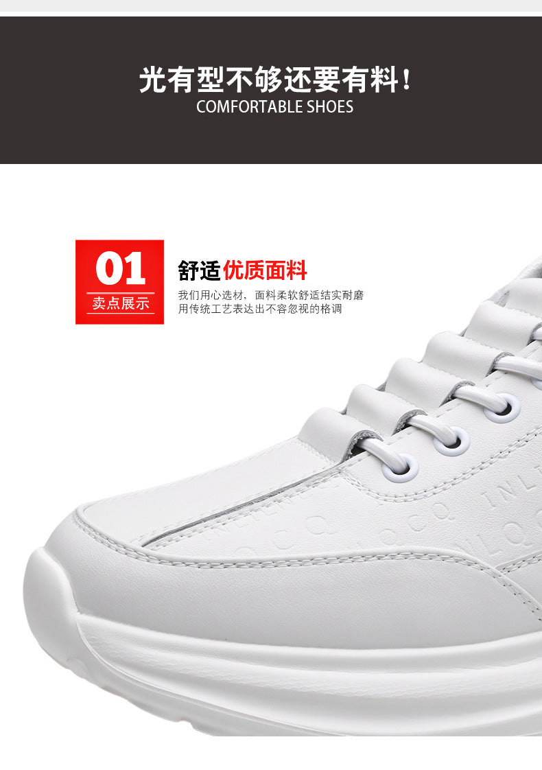 Sports Shoes for Men 2026 New Trendy Genuine Leather Lightweight Soft-Soled Casual Shoes for Students Running Outdoor High-End Men's Shoes