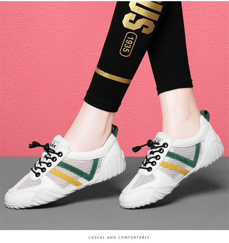 Shoes 2025 New Women's Sports Casual Shoes Ins All-match Summer Mesh Shoes Breathable Mesh Flat White Shoes Trendy