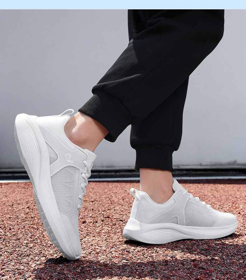 Large Size 45 New Breathable Lightweight Men's Running Shoes, High-End Trendy White Sneakers, Fashionable Sports Running Shoes