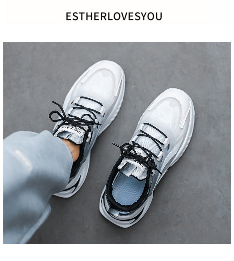 2025 New Summer Men's Sports Shoes for Students, Breathable Mesh Popular Mecha Hollow Frame Casual Sports Shoes