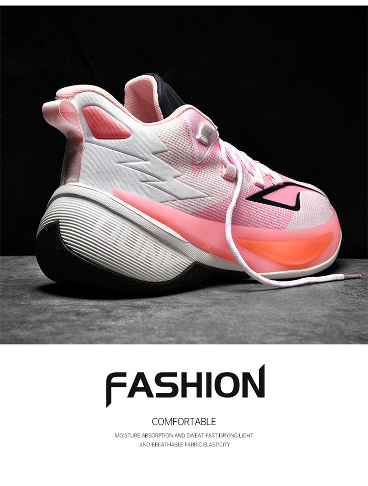 Basketball Shoes Men's and Women's Non-slip Wear-resistant Practical Training Shoes Mesh Breathable Running Sneakers for Teenagers and Students