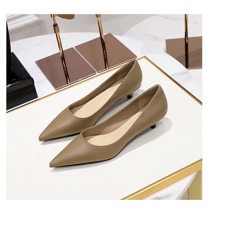 Fashion pointed toe mid heeled shoes 4 cm Stilettos Occupation OL Office shoes low-heel women shoes Kitten high heels Pumps Lady