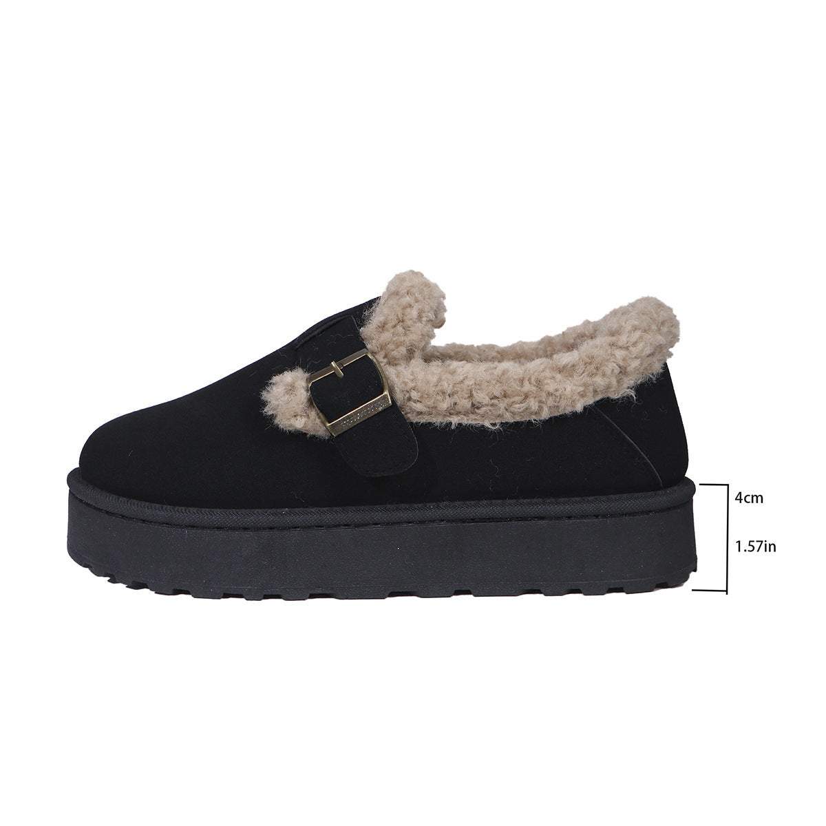 Retro Birkenstock Snow Shoes for Women, Fleece-Lined Loafers, 2026 New Winter Style, Slip-On Thick-Soled Warm Cotton Shoes