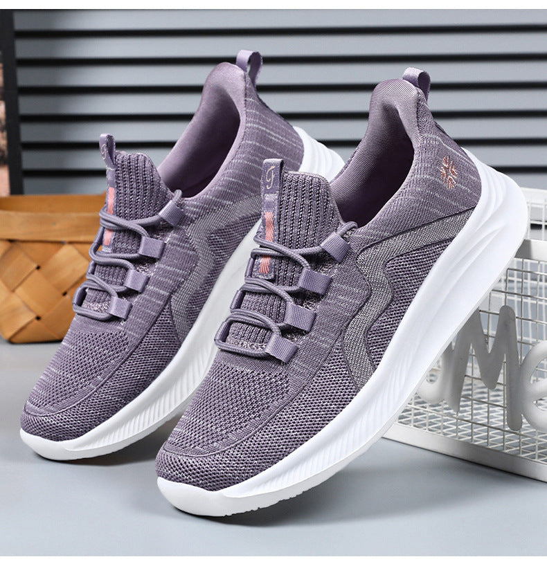Summer New Style Walking Shoes, Shallow-Mouthed Women's Shoes, Casual Running Shoes, Comfortable Mom Shoes, Breathable Middle-Aged and Elderly Sports Shoes