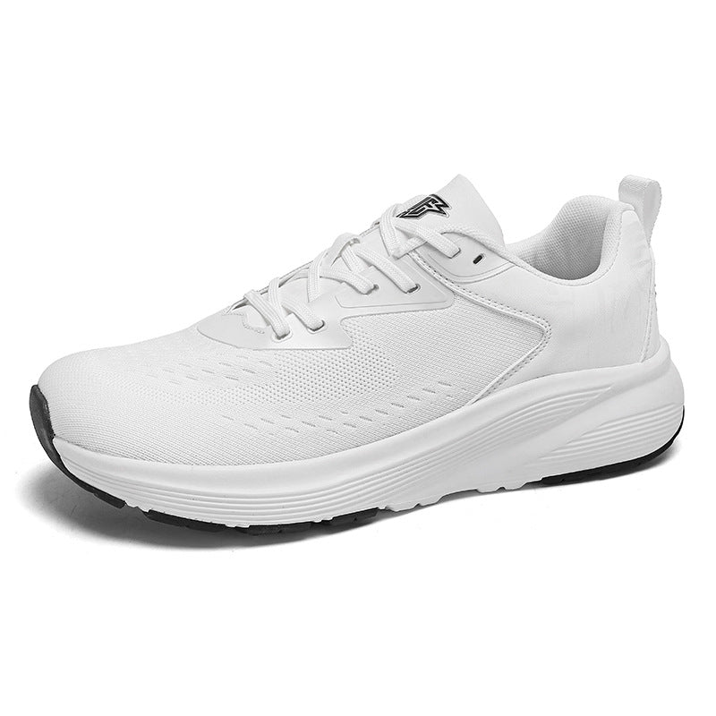 2025 New Couple Running Shoes Lightweight Shock-Absorbing Breathable Sports Shoes for Men and Women Youth Travel White Shoes Cross-Border