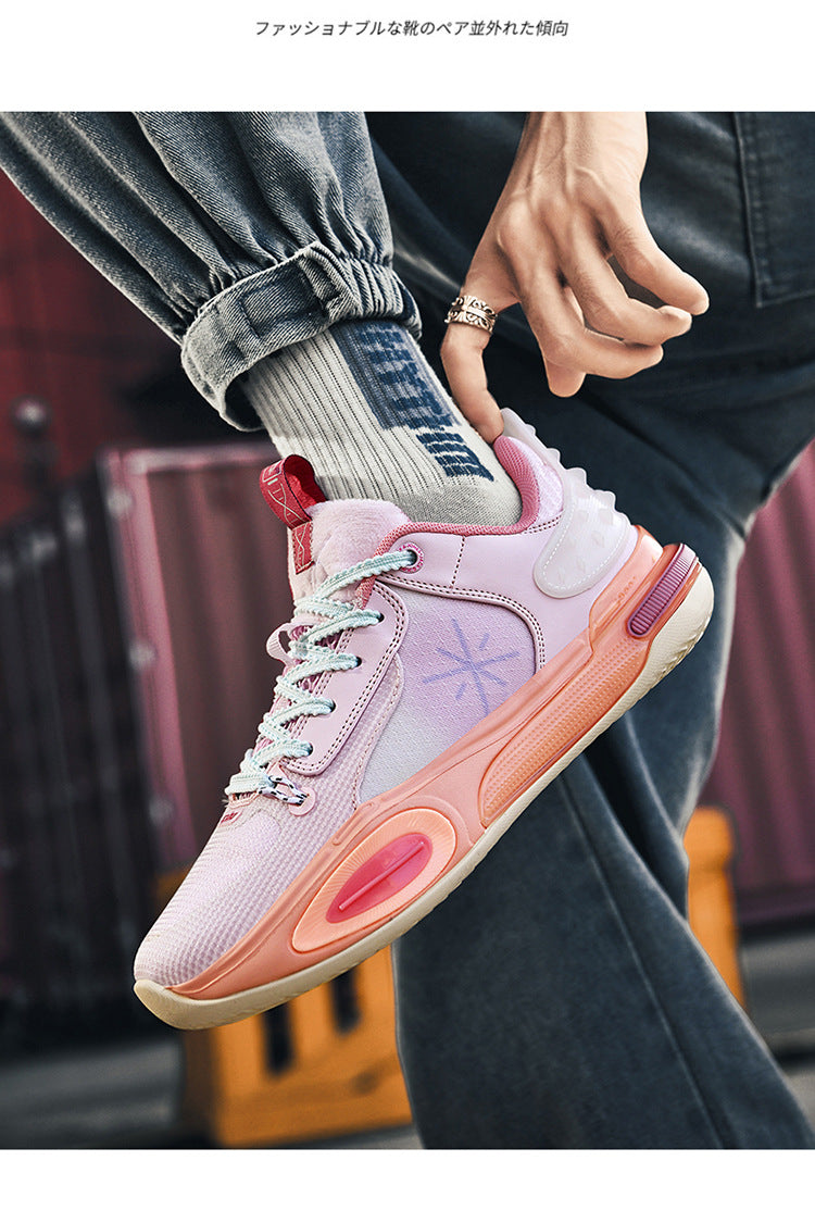 Basketball Shoes Men's New Breathable Non-slip Shock Absorption Wear-resistant Rebound Practical Training Shoes Sports Shoes for Young Students