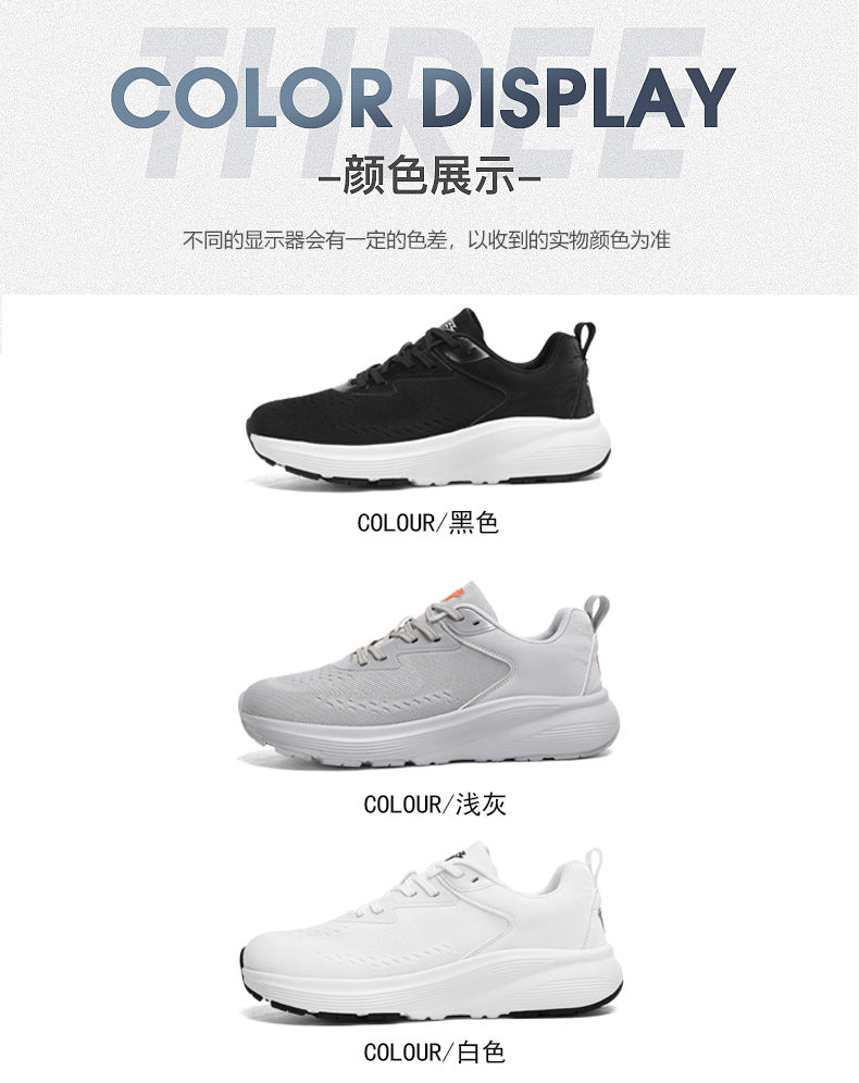 2025 New Couple Running Shoes Lightweight Shock-Absorbing Breathable Sports Shoes for Men and Women Youth Travel White Shoes Cross-Border