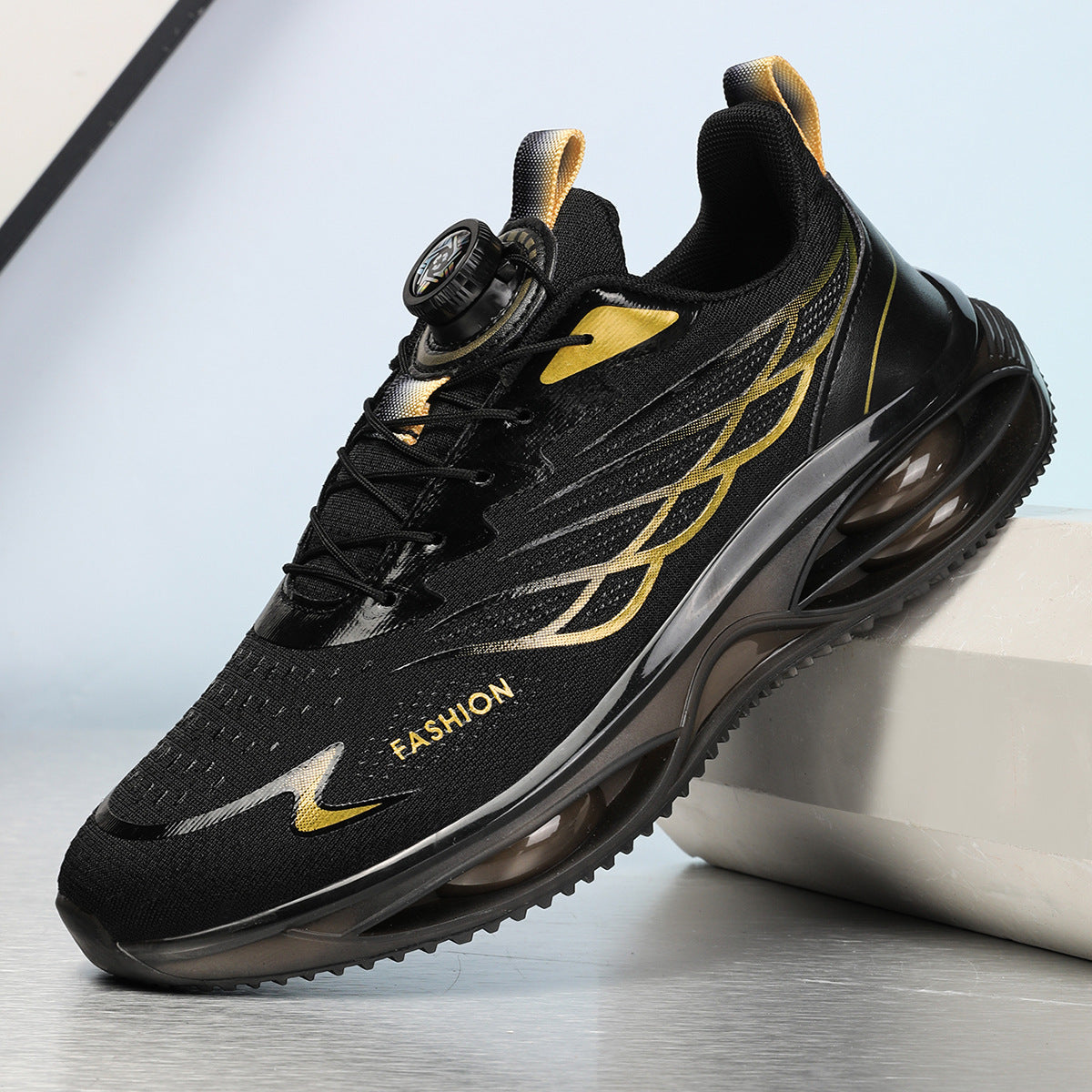 Men's Shoes 2025 New Autum Breathable Running Shock-Absorbing Trendy Shoes Swivel Buckle Mesh Casual Shoes Youth Sports Trend