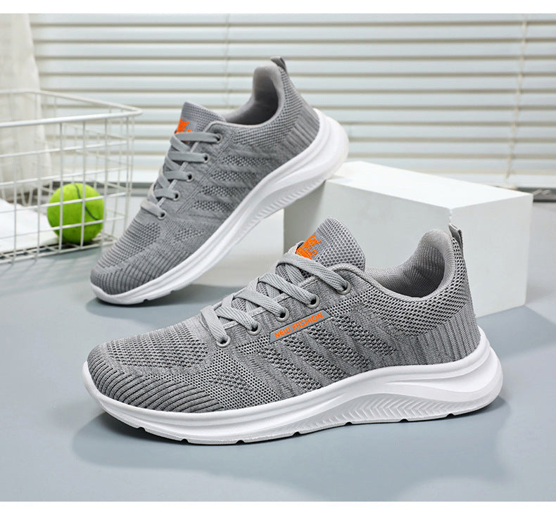 Men's Shoes 2026 Summer Running Shoes Cross-Border Wholesale Single Shoes Korean Style Soft Sole Breathable Sports Shoes