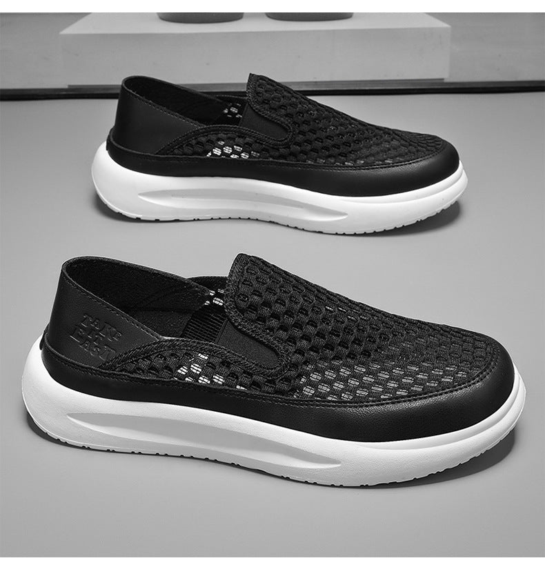 Quality Selection Men's Summer Sports Shoes 2025 Mesh Breathable Running Shoes One-Leg Outdoor Shock-Absorbing Running Shoes National Trend