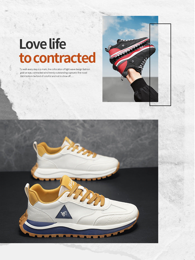 Summer Sports Shoes for Men, Casual Running Shoes, Breathable Mesh Shock-Absorbing Lightweight Soft-Soled British Style Men's Shoes, Moral Training Shoes