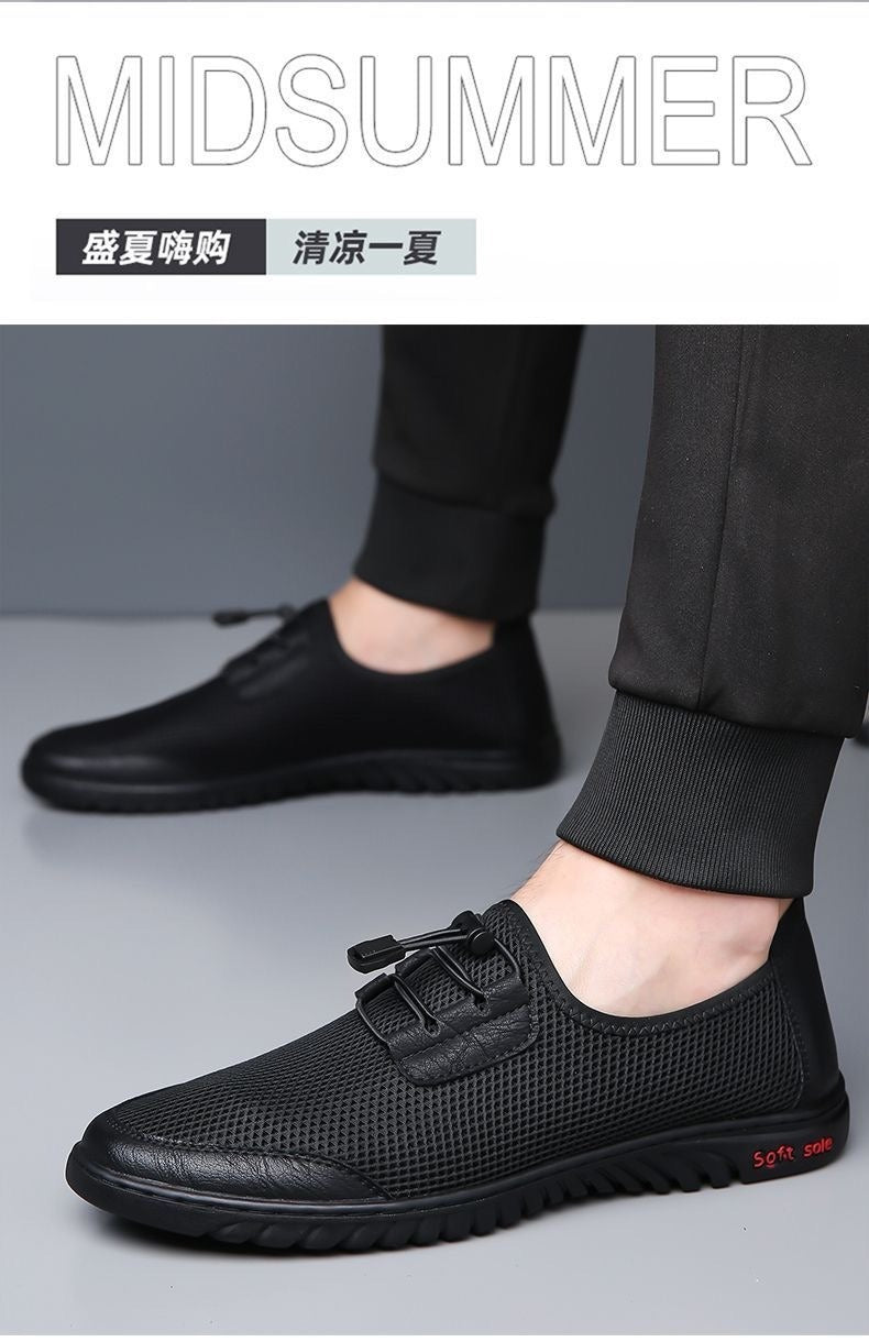 2026 Summer Men's Shoes New Sports Casual Shoes Lightweight Breathable Mesh Shoes Non-Slip Soft Sole Driving Shoes Slip-On