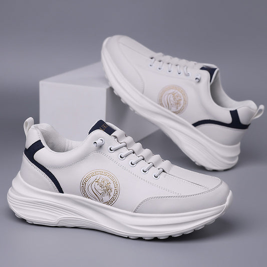 Men's Sports Shoes 2026 New Trendy Genuine Leather Lightweight Soft-Soled Soft-Surface Casual Shoes for Male Students Running Outdoor Men's Shoes