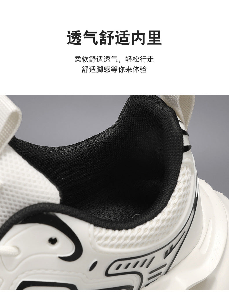 Warrior Men's Shoes 2026 New Model Breathable Hollow Soft Sole Shock Absorbing Lightweight Running Casual Sports Versatile Dad Sneakers