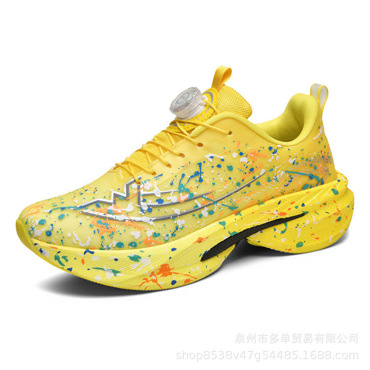 Men's and Women's Same Style Running Shoes Carbon Plate Running Shoes Luminous Camouflage Swivel Buckle Casual Shoes Long-Distance Running Exercise Professional Sports Shoes