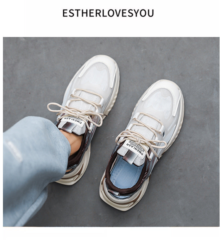2025 New Summer Men's Sports Shoes for Students, Breathable Mesh Popular Mecha Hollow Frame Casual Sports Shoes
