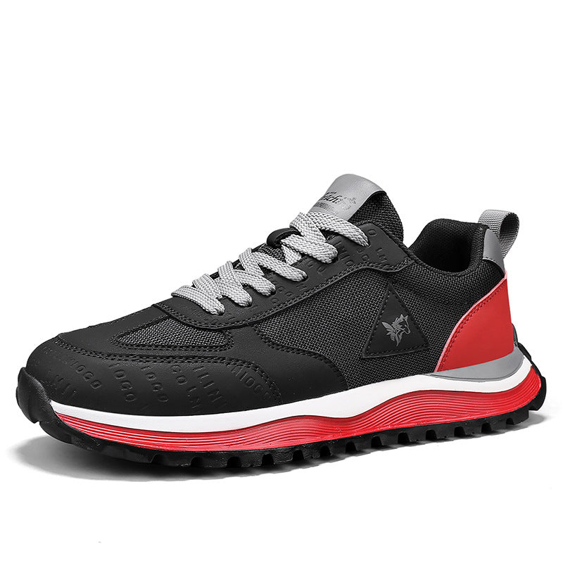 Summer Sports Shoes for Men, Casual Running Shoes, Breathable Mesh Shock-Absorbing Lightweight Soft-Soled British Style Men's Shoes, Moral Training Shoes