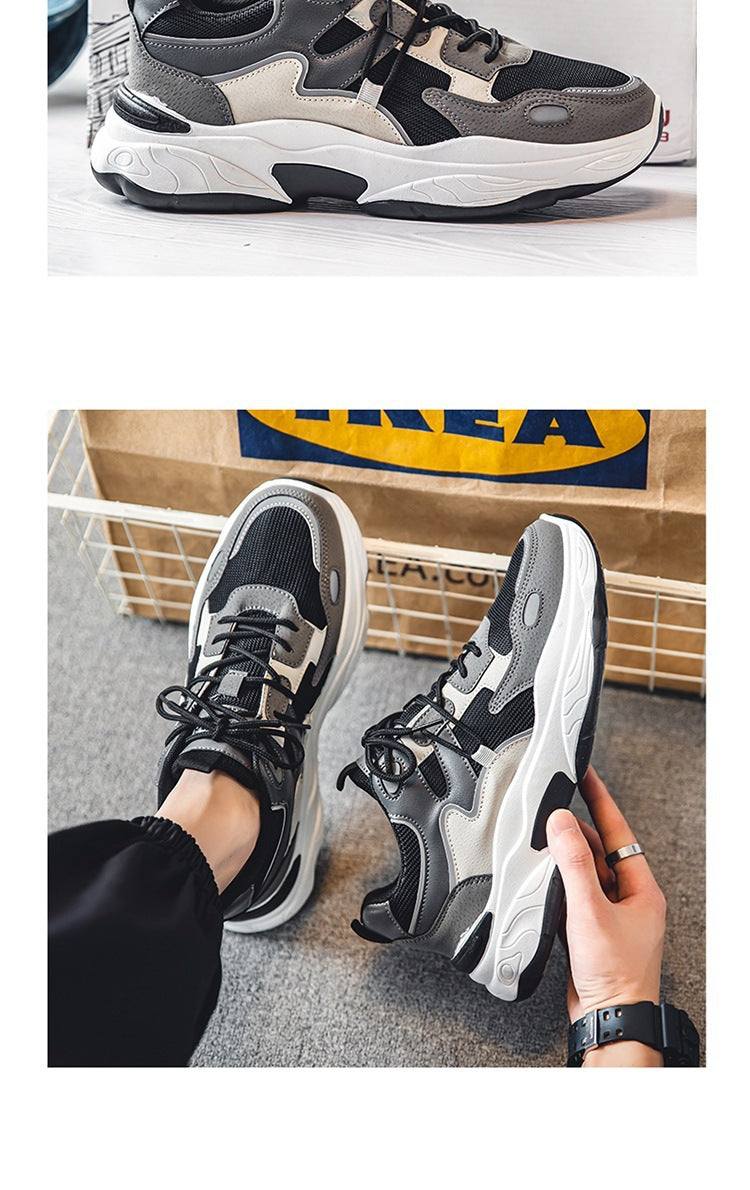 2025 New Mesh Breathable Trendy All-match Sports Leisure Running Height Increasing Cyber Celebrity Torre Trendy Shoes Summer Men's Shoes