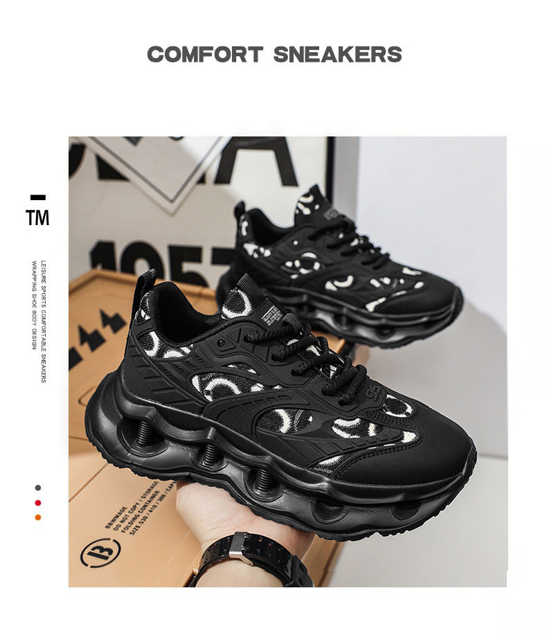 Men's Shoes 2026 New Spring Breathable Trendy Sports Casual Running Shoes for Teenagers Shock-Absorbing Height-Increasing Dad Sneakers