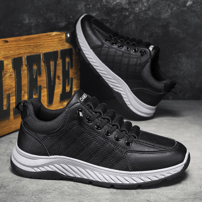 Casual Sports Leather Shoes Men's 2025 New Soft Sole Non-Slip Wear-Resistant Lightweight Fashionable Breathable Forrest Gump Shoes sneaker