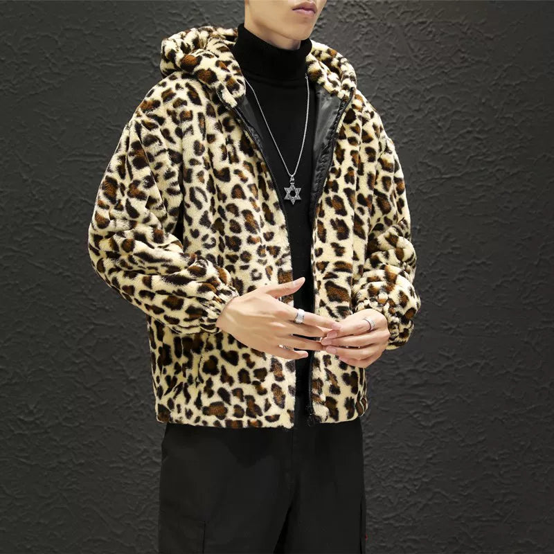 2025 Fall/winter Leopard Print Jacket Loose and Comfortable Cotton-padded Jacket Fashion Men's and Women's Autumn Warm Jacket