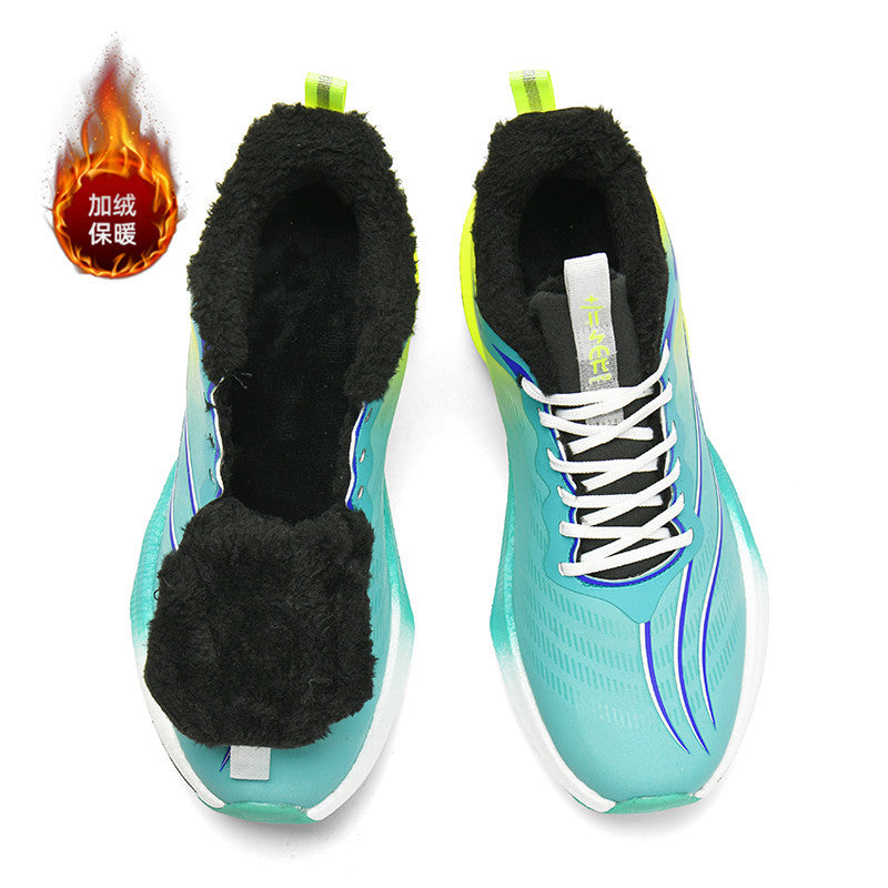 Running shoes winter fleece-lined mesh flying 3c boys sports running shoes