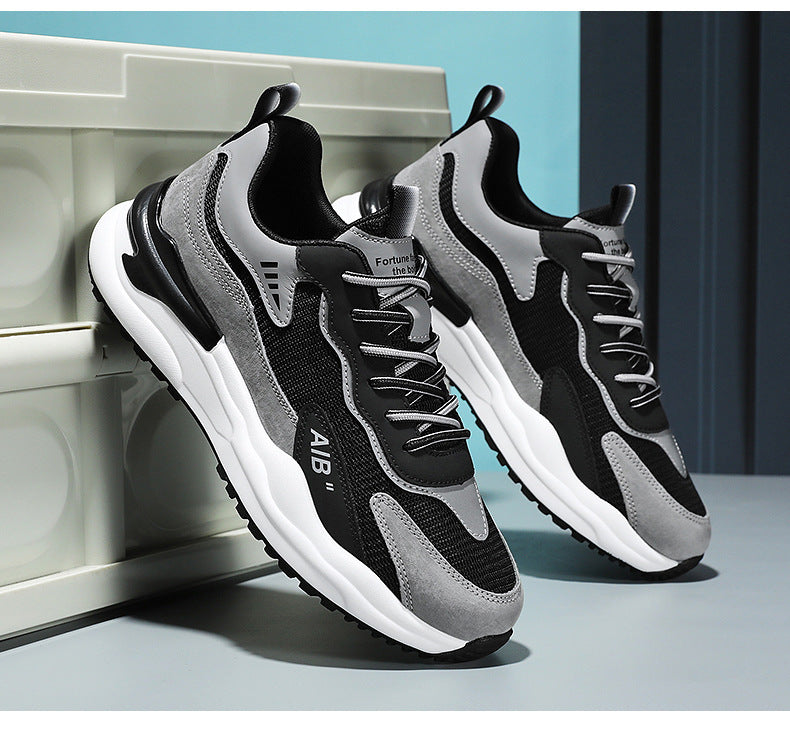 2025 Summer New All-match Men's Shoes Mesh Breathable Lightweight Soft Sole Running Shoes Men's Casual Sports Trendy Shoes