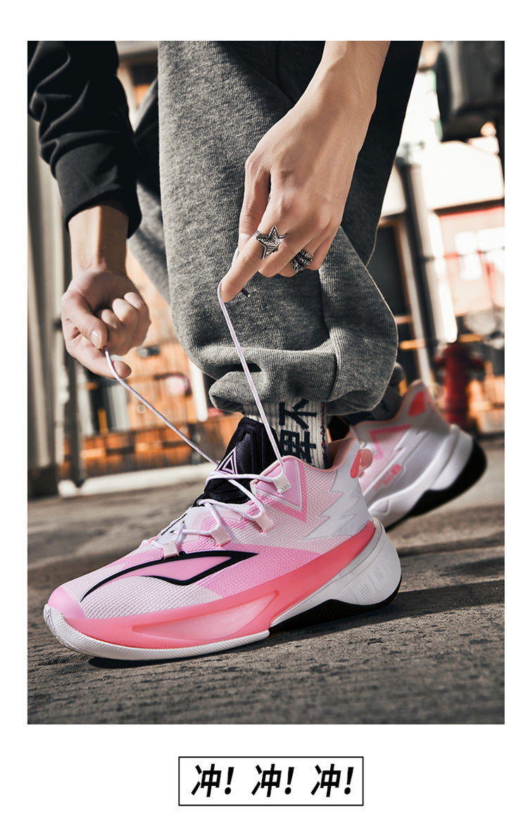 Basketball Shoes Men's and Women's Non-slip Wear-resistant Practical Training Shoes Mesh Breathable Running Sneakers for Teenagers and Students