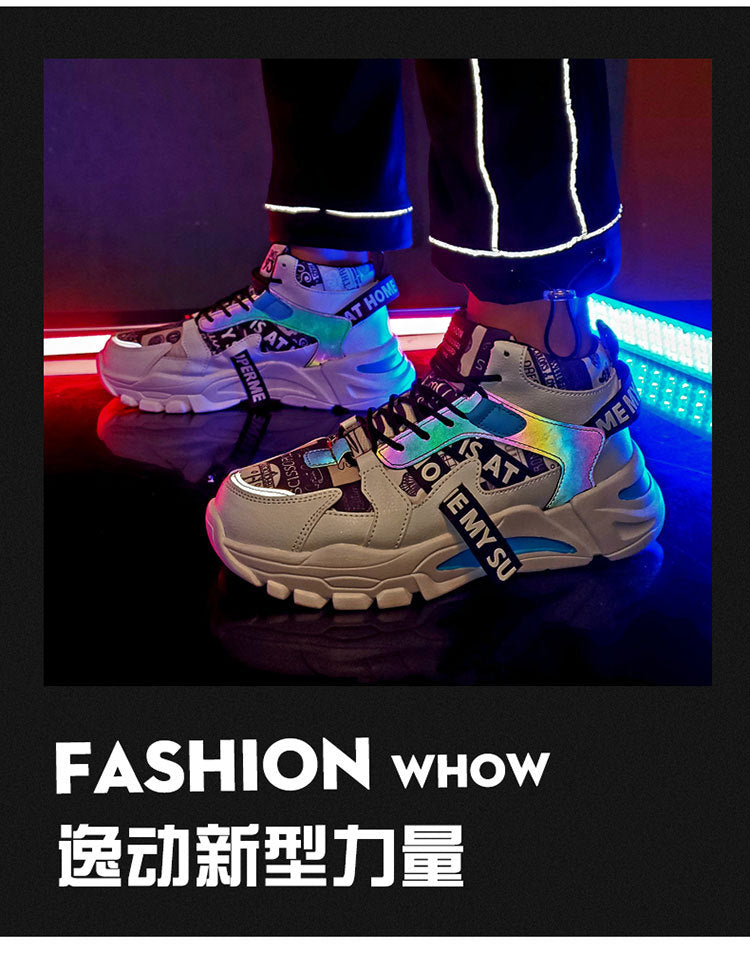 2024 New Fashionable Shoes Distinctive Autumn High-top Shoes Autumn and Winter Men's Shoes High-top Board Shoes Korean Fashionable Running Shoes for Students