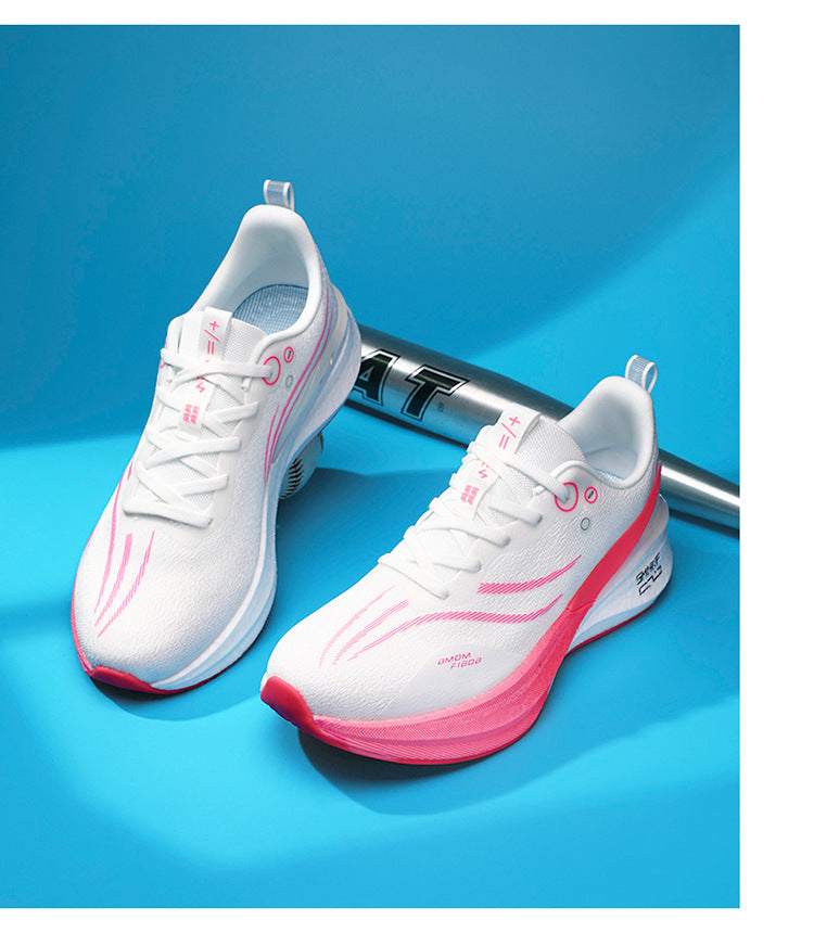Running Shoes, Sports Shoes, Racing Shock-Absorbing Ultra-Light Running Shoes for Male Teenagers and Students, Carbon Plate Racing Breathable Fly-Woven Mesh