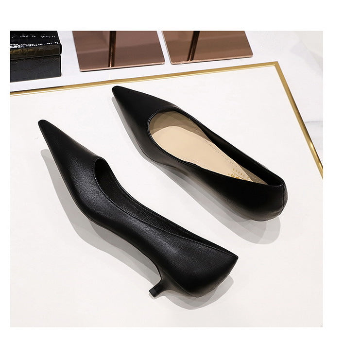 Fashion pointed toe mid heeled shoes 4 cm Stilettos Occupation OL Office shoes low-heel women shoes Kitten high heels Pumps Lady