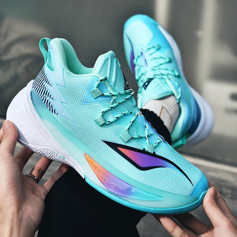 Basketball Shoes Men's and Women's Non-slip Wear-resistant Practical Training Shoes Mesh Breathable Running Sneakers for Teenagers and Students